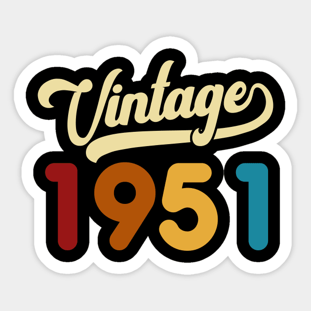 1951 Vintage Gift 69th Birthday Retro Style Sticker by Kimko